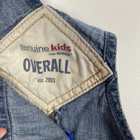 Genuine Kids By Oshkosh 24 Months Short Denim Overalls Summer Casual Comfort - Picture 6 of 7